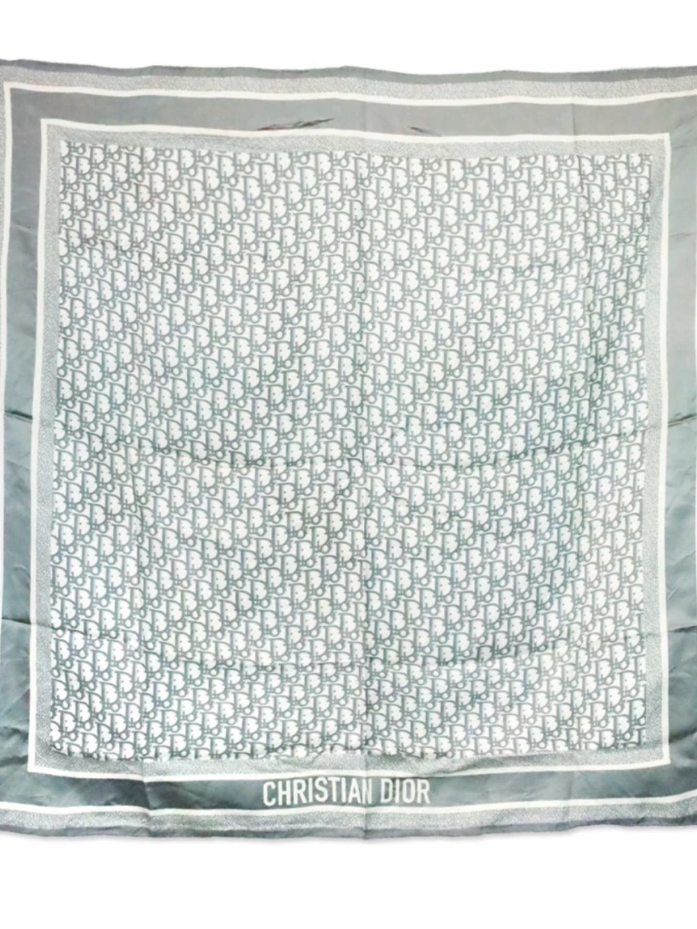 Dior White and Gray Monogram Scarf